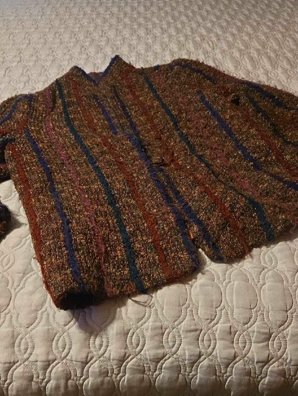 Cozy Multicolor Striped Women’s  Cardigan Jacket Vintage DK Gold Donnkenny